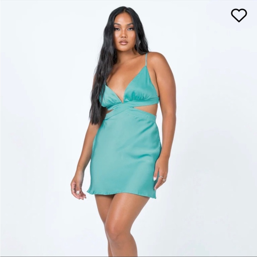 Princess Polly Aretha Mini Dress Teal